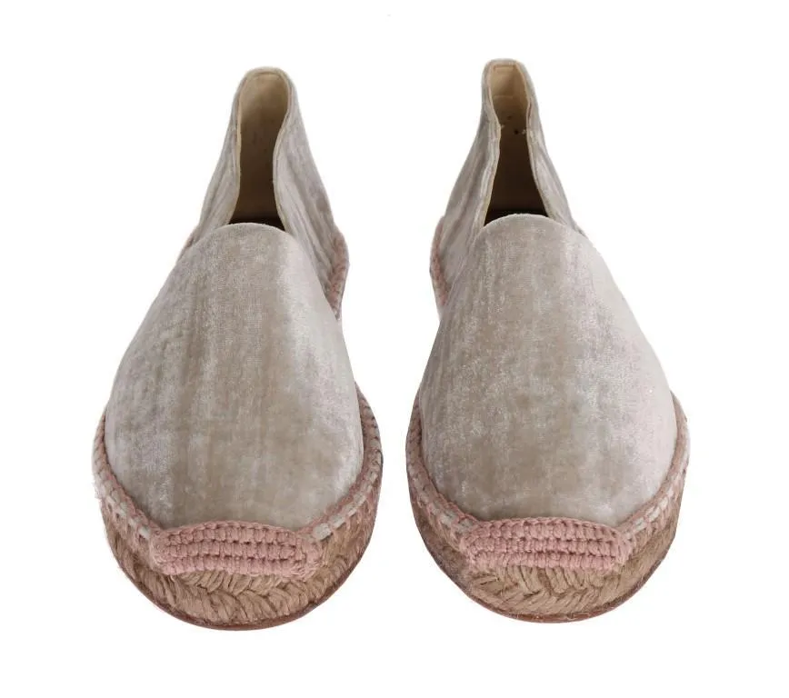 Pearl Velvet Flats Espadrilles Shoes