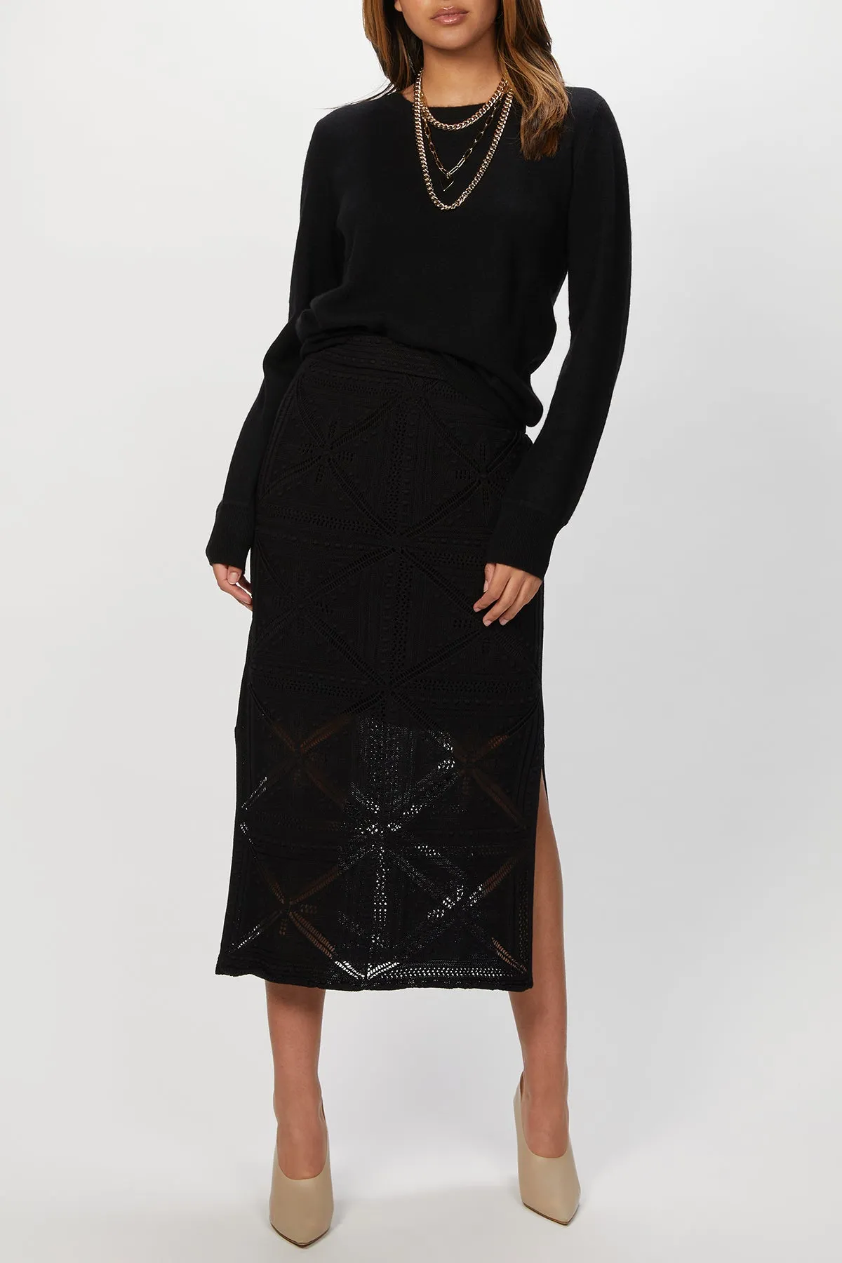 PENCIL MIDI SKIRT