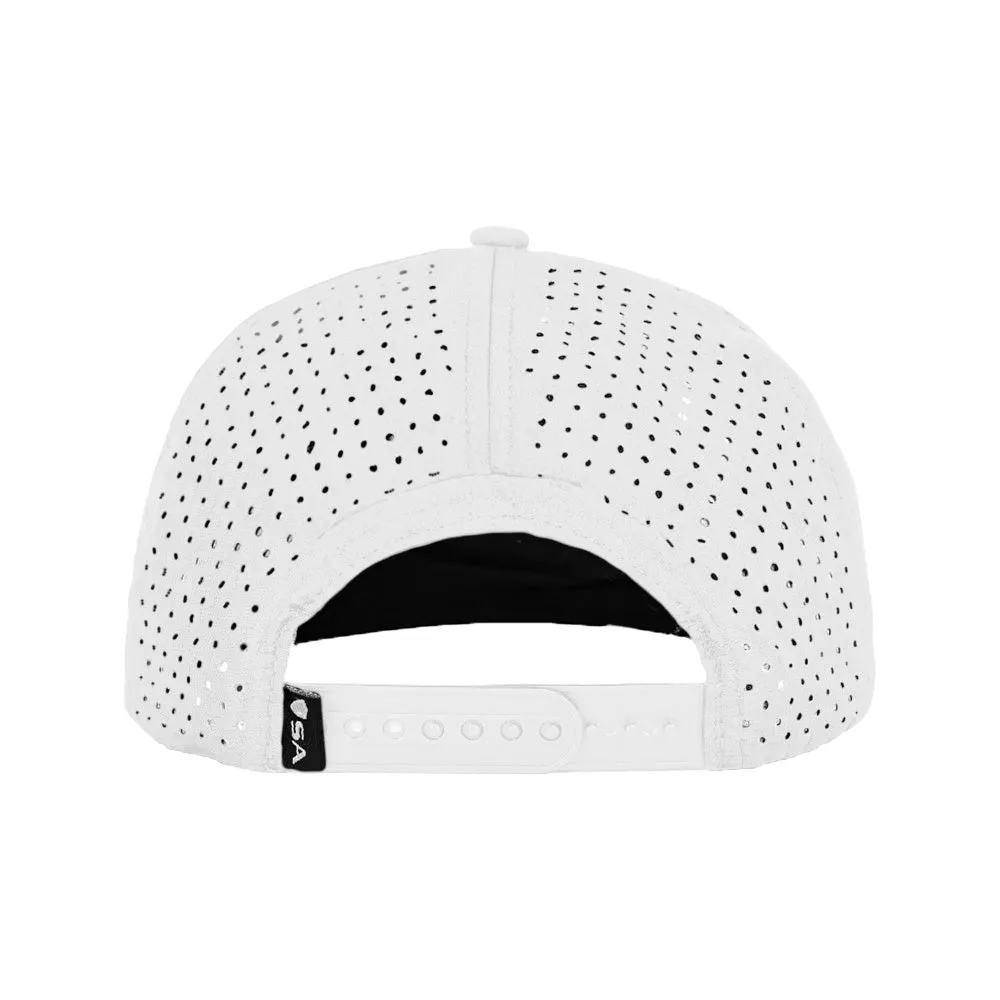 Performance Flat Bill Snapback | Diamond Head View | White PreOrder