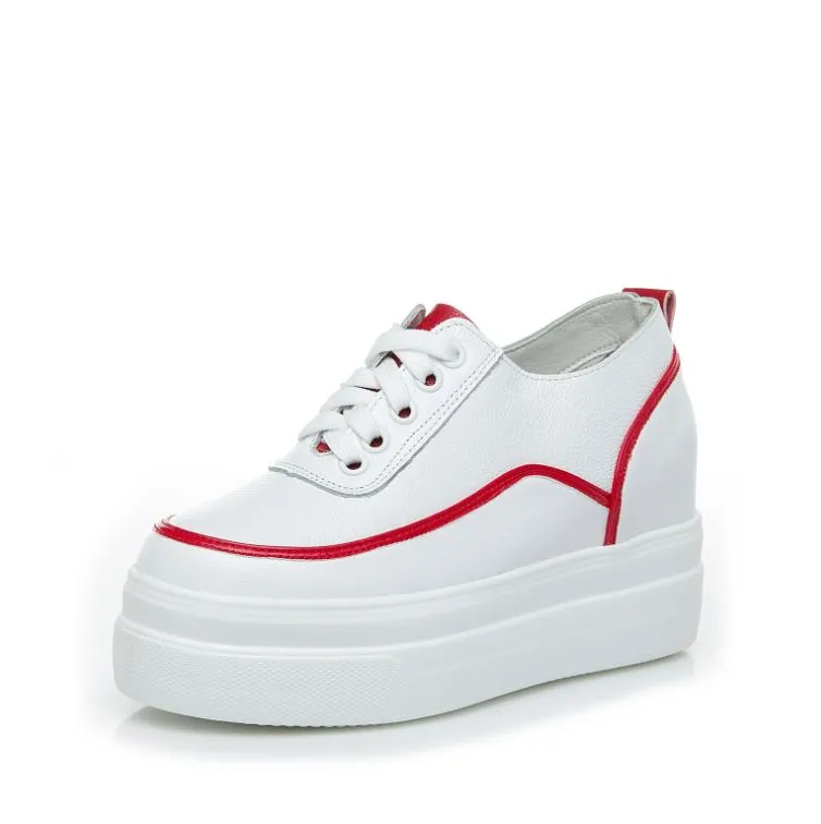 Petite Feet Inner Heel Leather Sneakers AP67