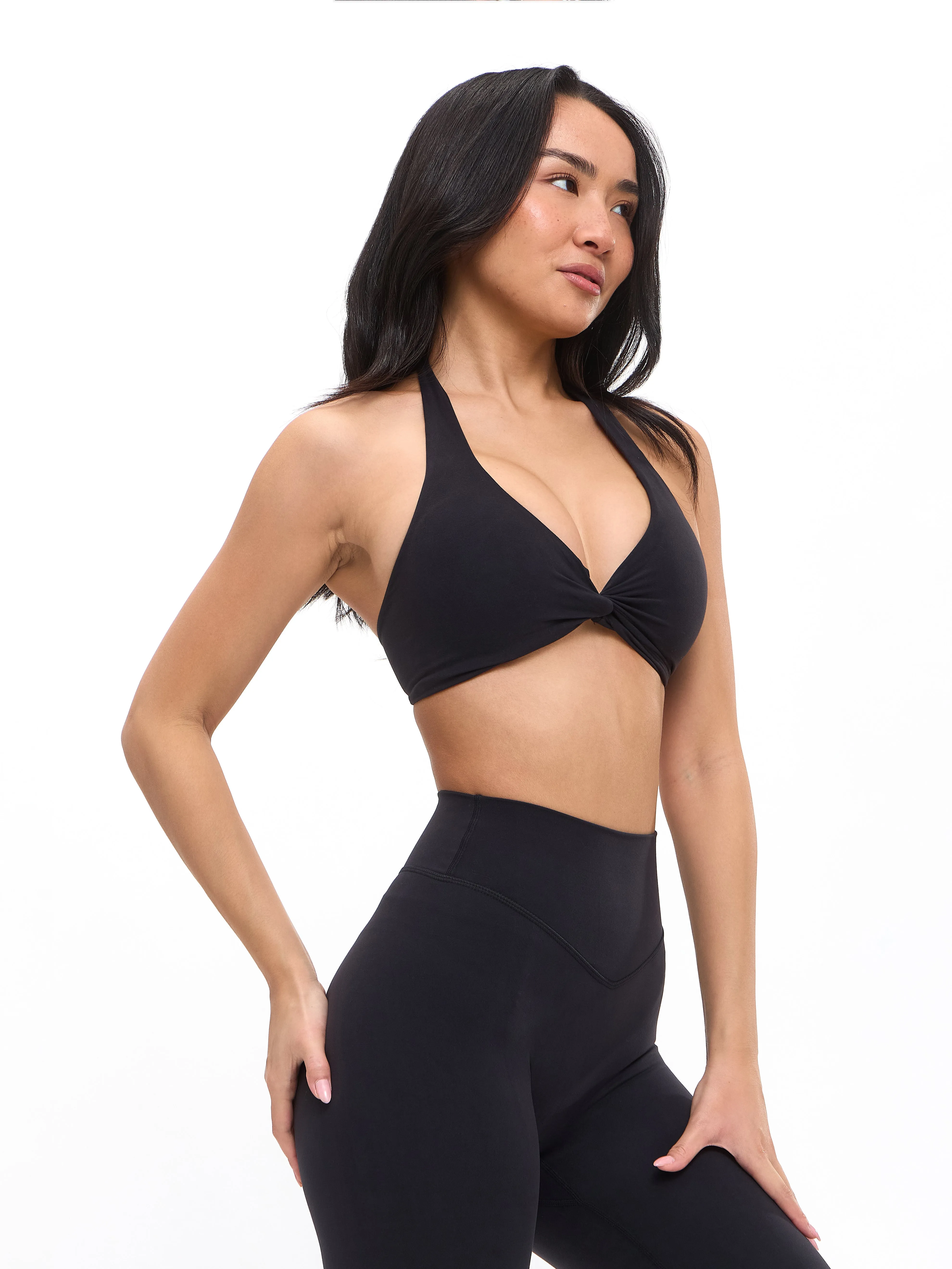 Poshknit Twist Halter - Onyx Black