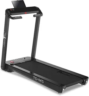 PowerMax Fitness TD-M5 2.5HP (5HP Peak) Pre-installed Motorized Steel Treadmill, Home Use & Automatic Lubrication (Black)