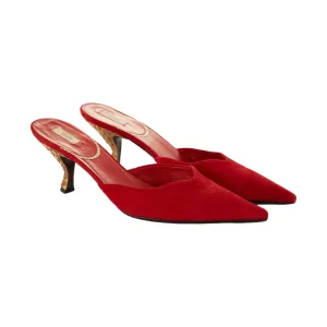 Prada Red Suede Kitten Heels