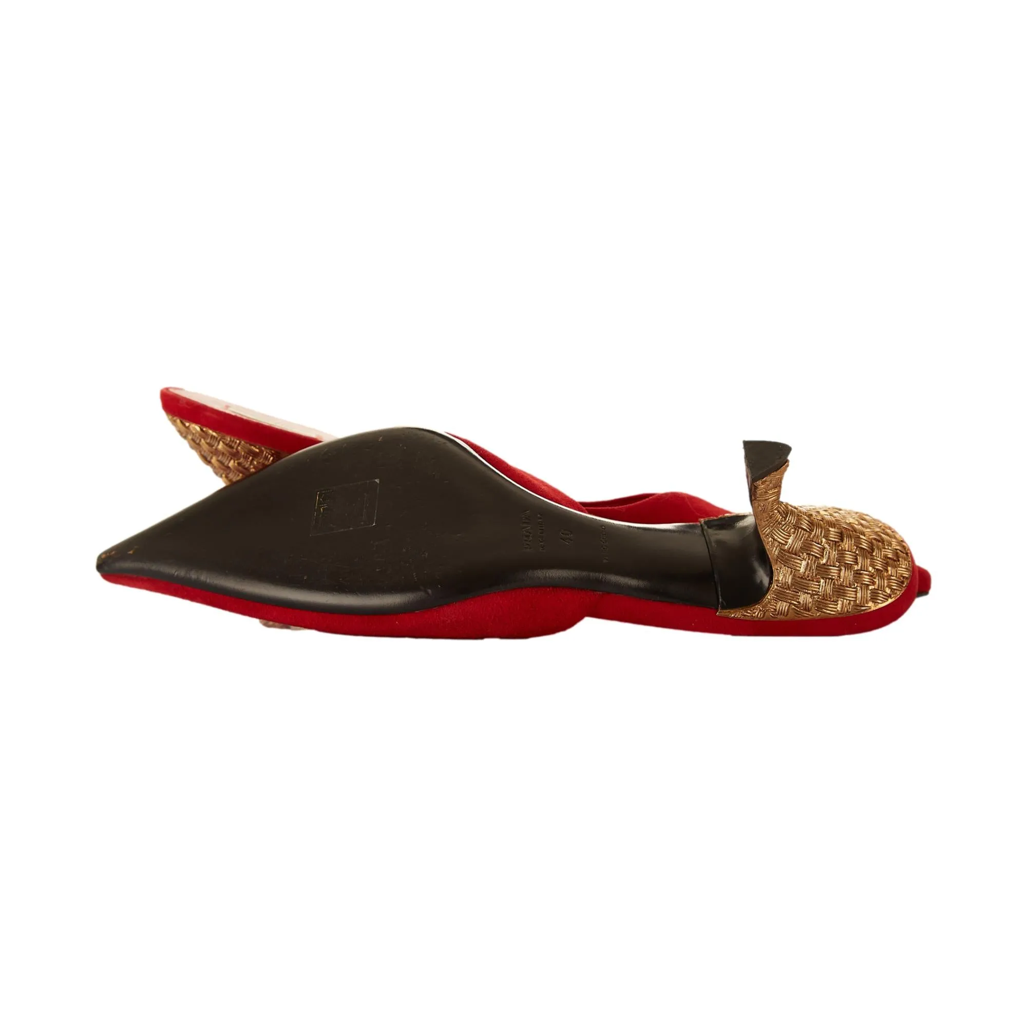 Prada Red Suede Kitten Heels