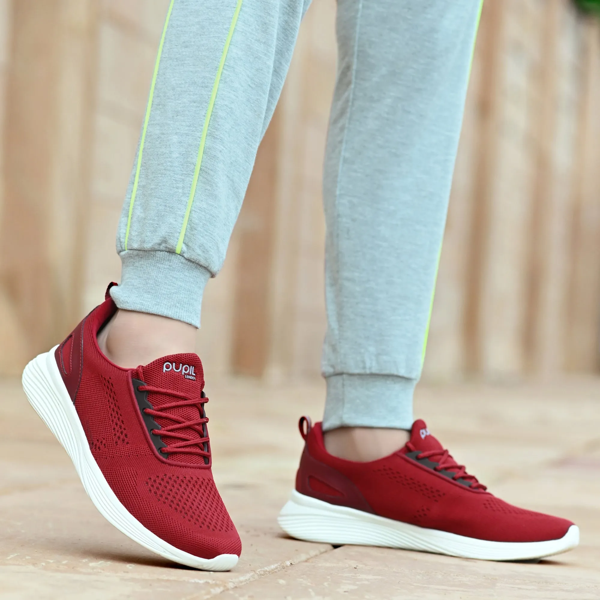Pupil Men's Eye-04 Running Shoes, Maroon