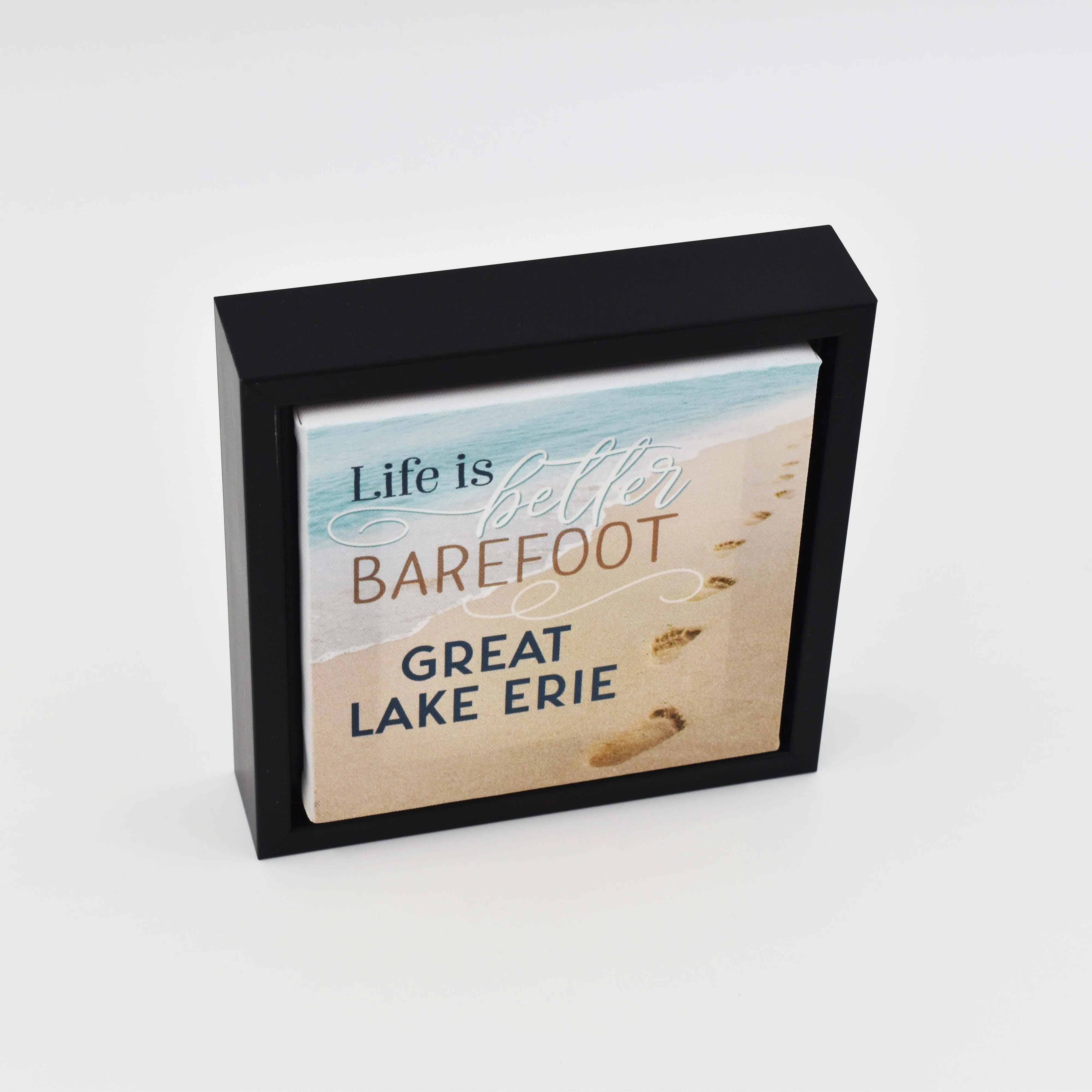 "Life Is Better Barefoot" Framed Canvas Sign