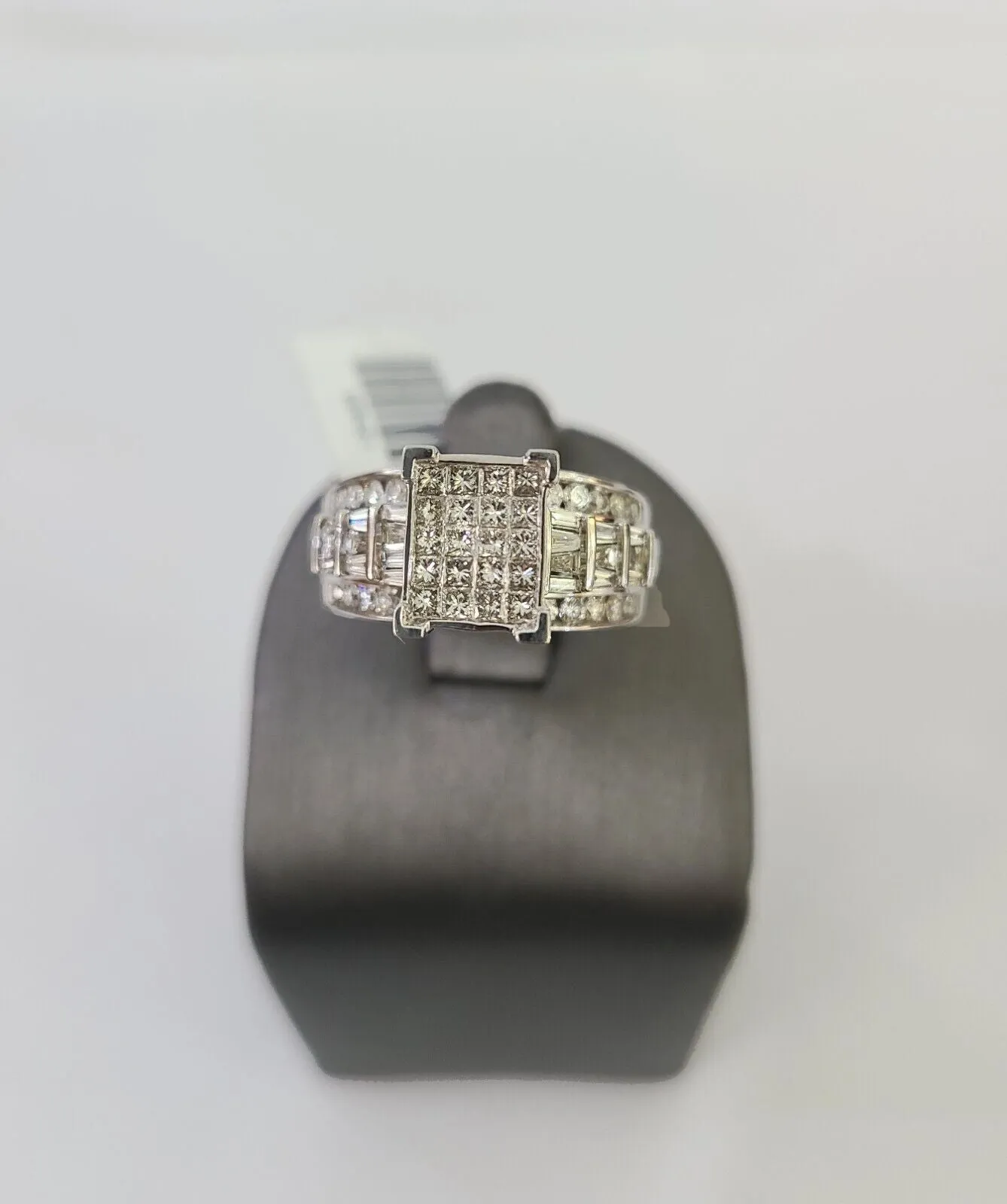 REAL 14k White Gold Diamond Ring Size 10 Wedding Casual Ring Mens Genuine