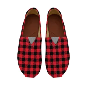 Red Buffalo Plaid Womens Casual Shoes