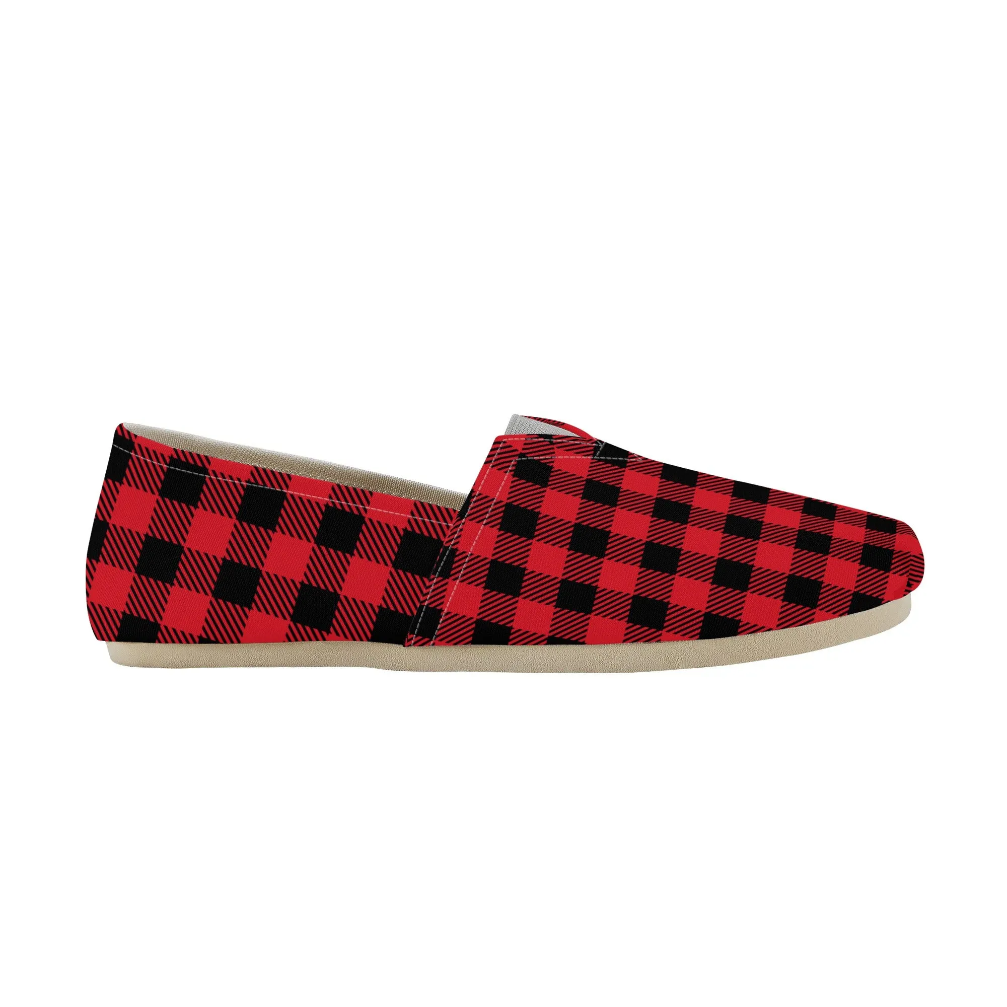 Red Buffalo Plaid Womens Casual Shoes