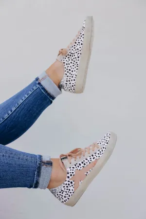 Sabrina Glitter Sneakers by ShuShop - White Cheetah