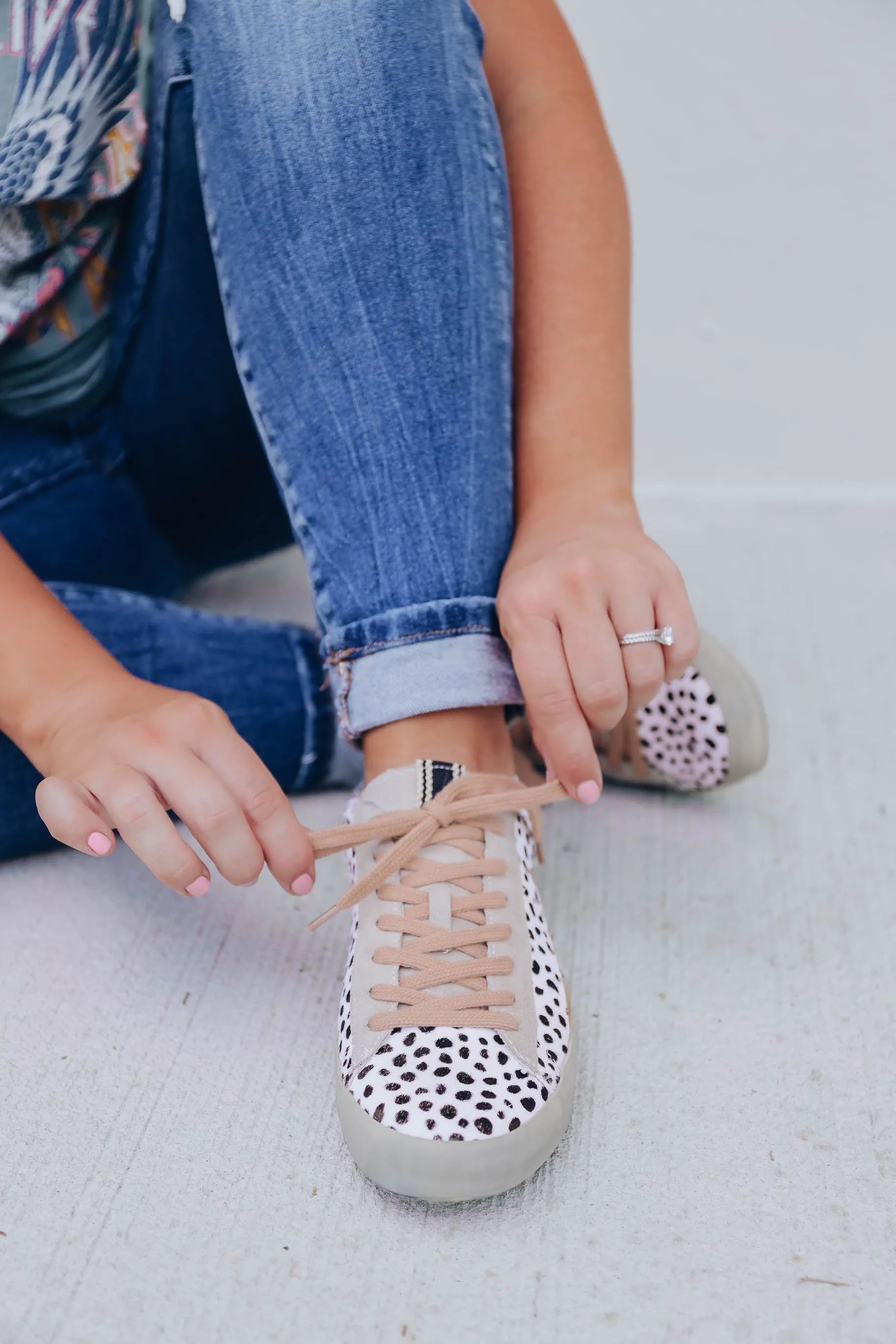 Sabrina Glitter Sneakers by ShuShop - White Cheetah