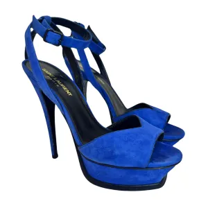 Saint Laurent Blue Suede Platforms