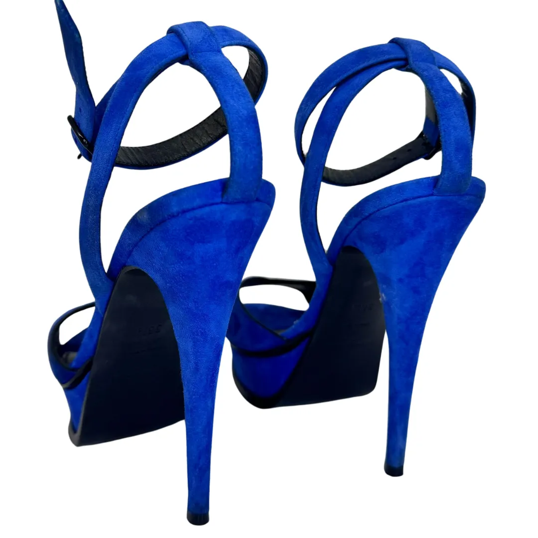 Saint Laurent Blue Suede Platforms