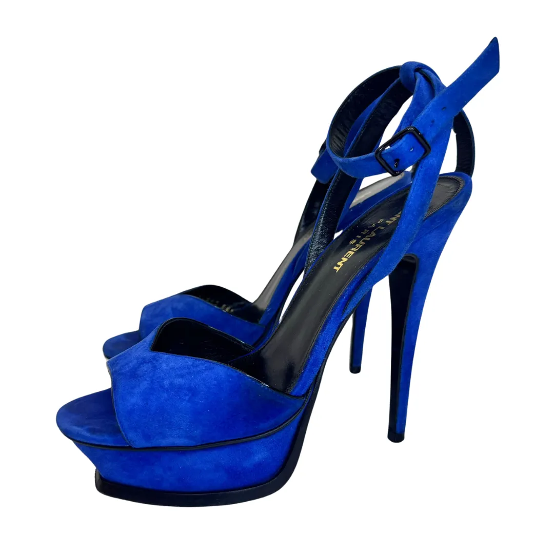 Saint Laurent Blue Suede Platforms
