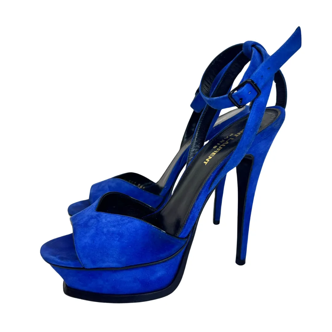 Saint Laurent Blue Suede Platforms