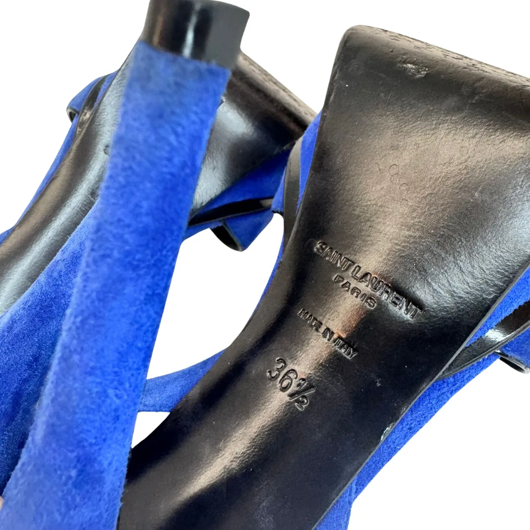 Saint Laurent Blue Suede Platforms