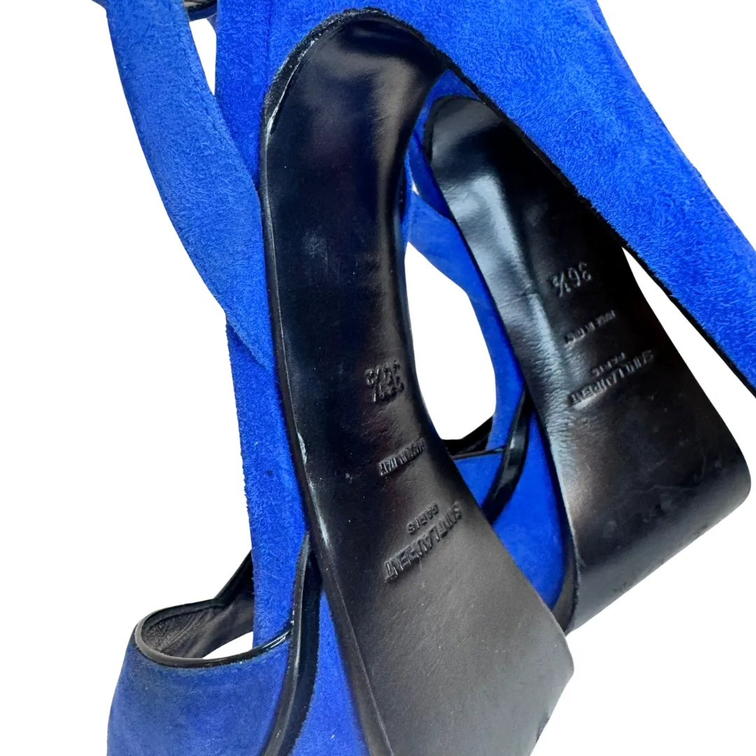 Saint Laurent Blue Suede Platforms
