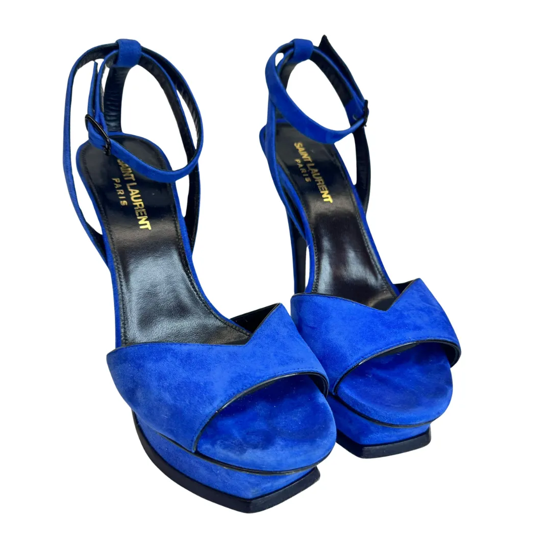 Saint Laurent Blue Suede Platforms