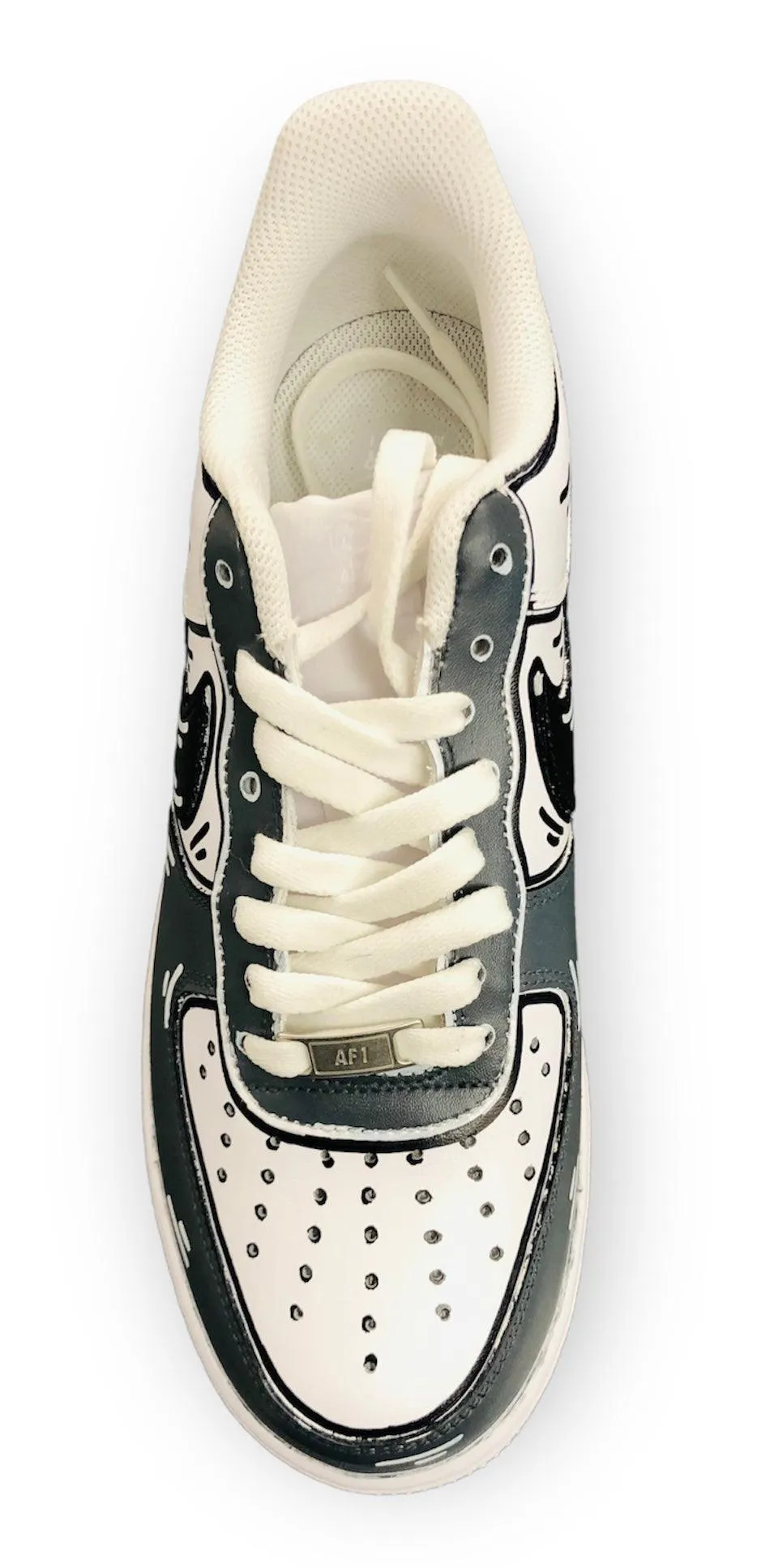 SCARPE NIKE AIR FORCE 1 LE SNEAKERS BIANCA ONE WHITE CUSTOM GRAY