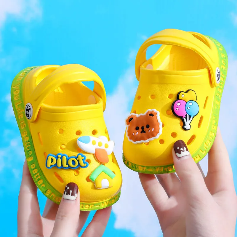 Seasonprestige Kids Cartoon Cave Hole Sandals