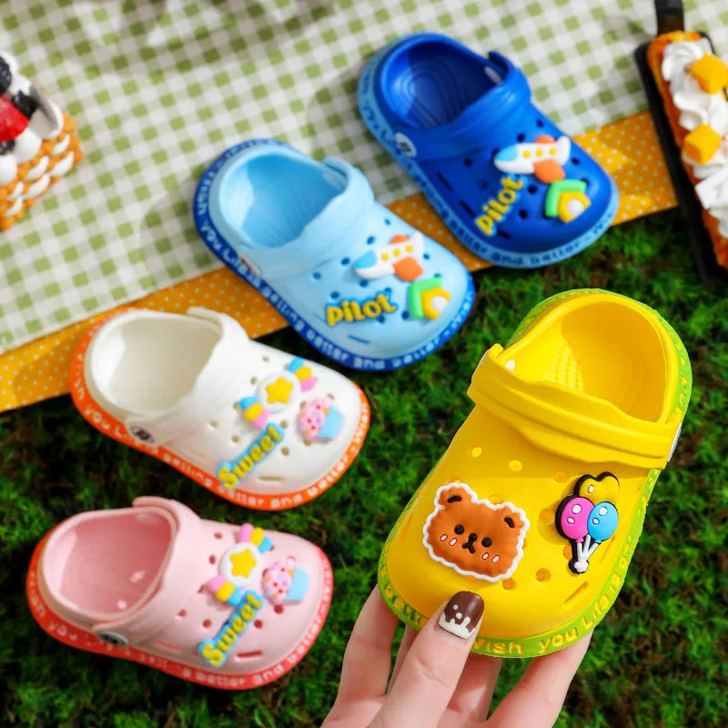 Seasonprestige Kids Cartoon Cave Hole Sandals
