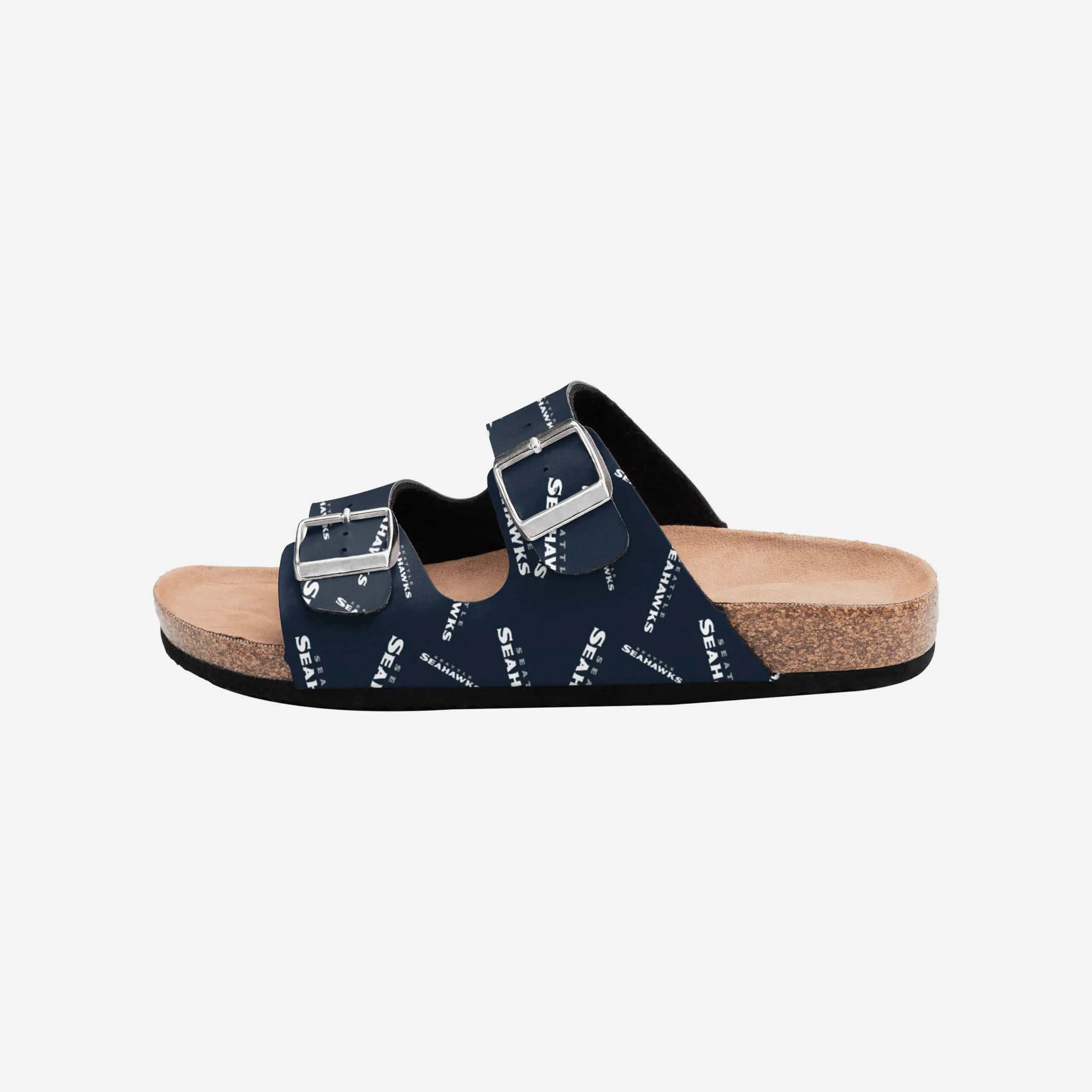 Seattle Seahawks Womens Mini Print Double Buckle Sandal