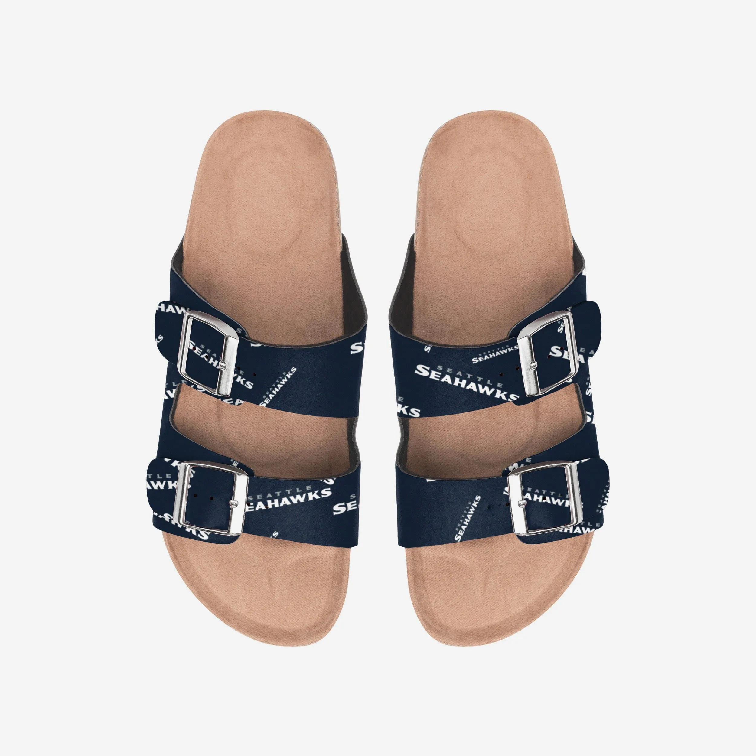 Seattle Seahawks Womens Mini Print Double Buckle Sandal
