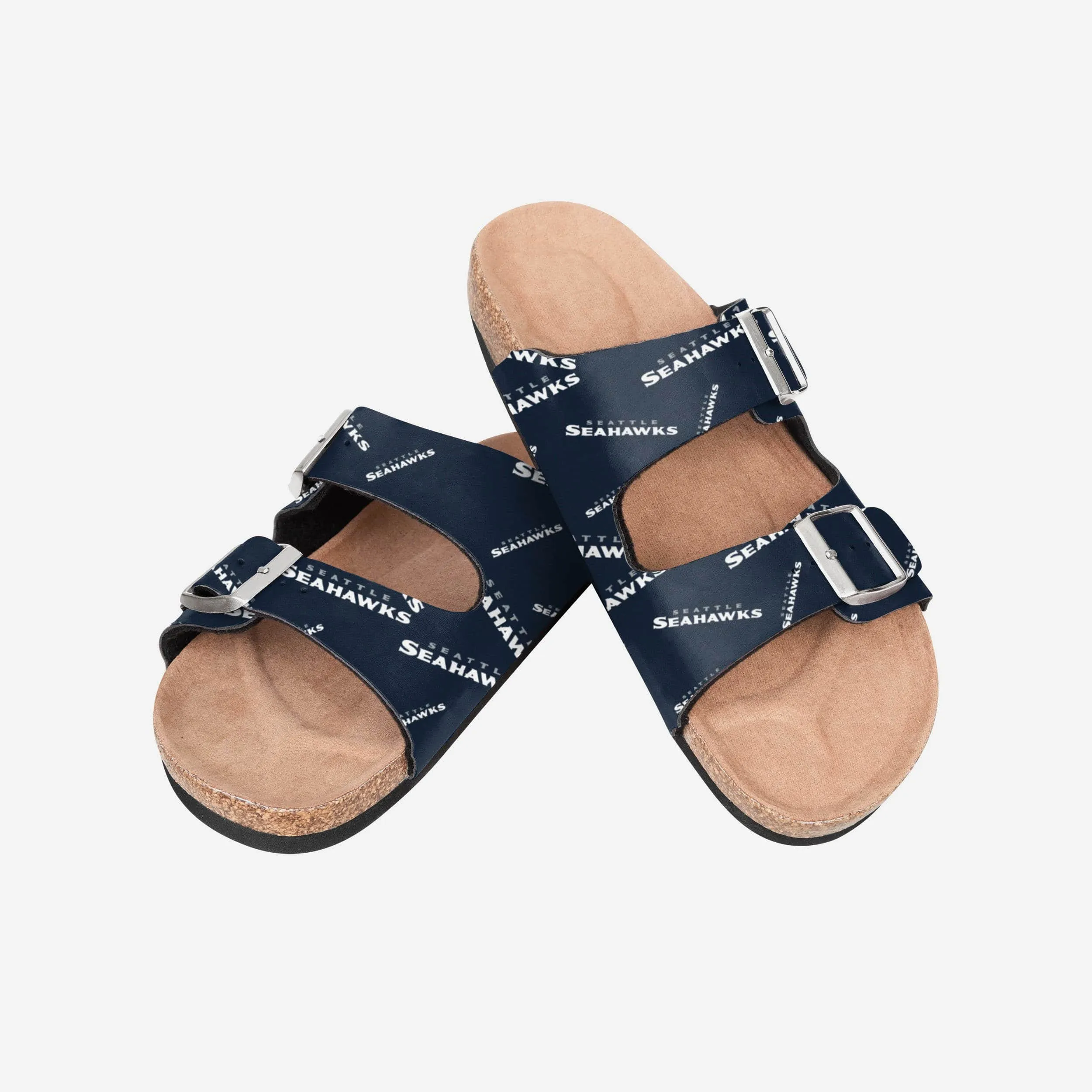 Seattle Seahawks Womens Mini Print Double Buckle Sandal