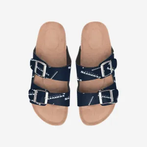 Seattle Seahawks Womens Mini Print Double Buckle Sandal