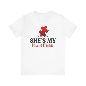She's My Perfect Match | Deluxe White Tee