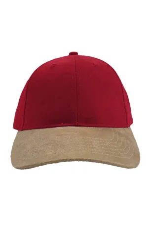 SMF Red/Tan Faux Suede Bill Cap