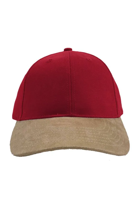 SMF Red/Tan Faux Suede Bill Cap