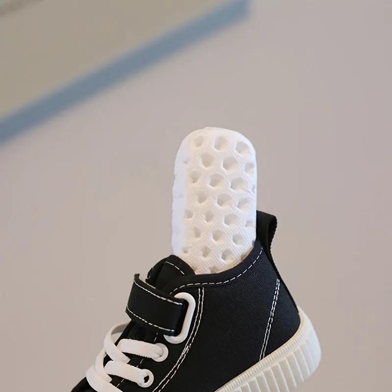 Toddler Boys Casual Canvas Sneakers with Hook & Loop Fastener
