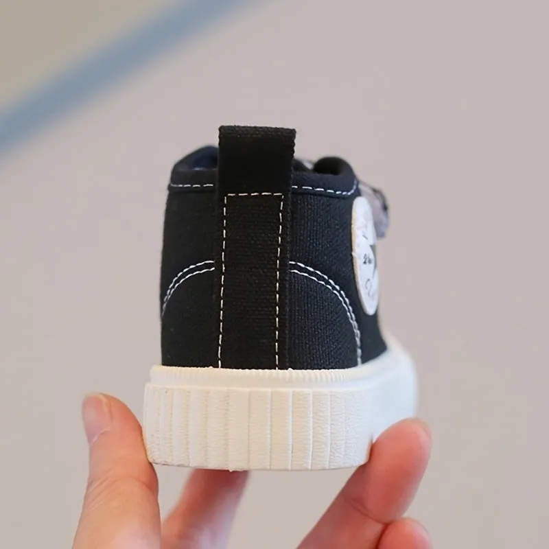 Toddler Boys Casual Canvas Sneakers with Hook & Loop Fastener