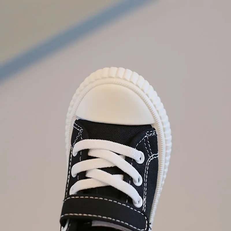 Toddler Boys Casual Canvas Sneakers with Hook & Loop Fastener