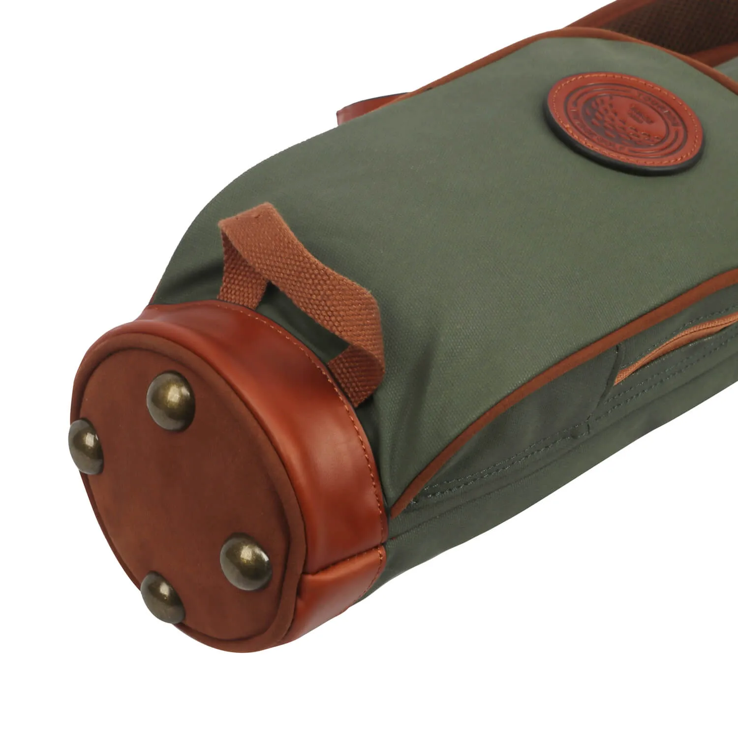 TOURBON Vintage Canvas & Leather Golf Club Pencil Bag | Green
