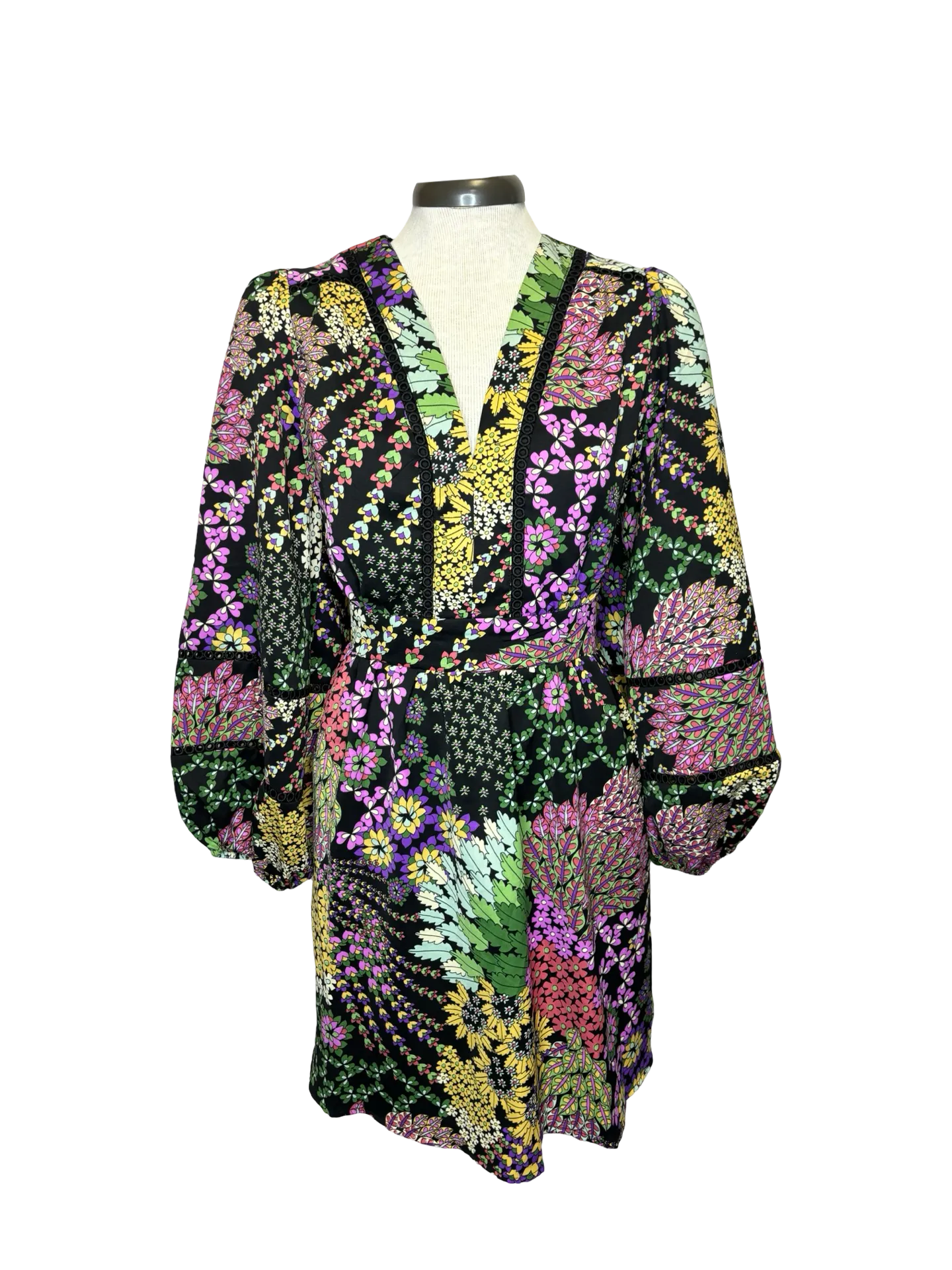 Trim Cinch Waist Dress Garden Party