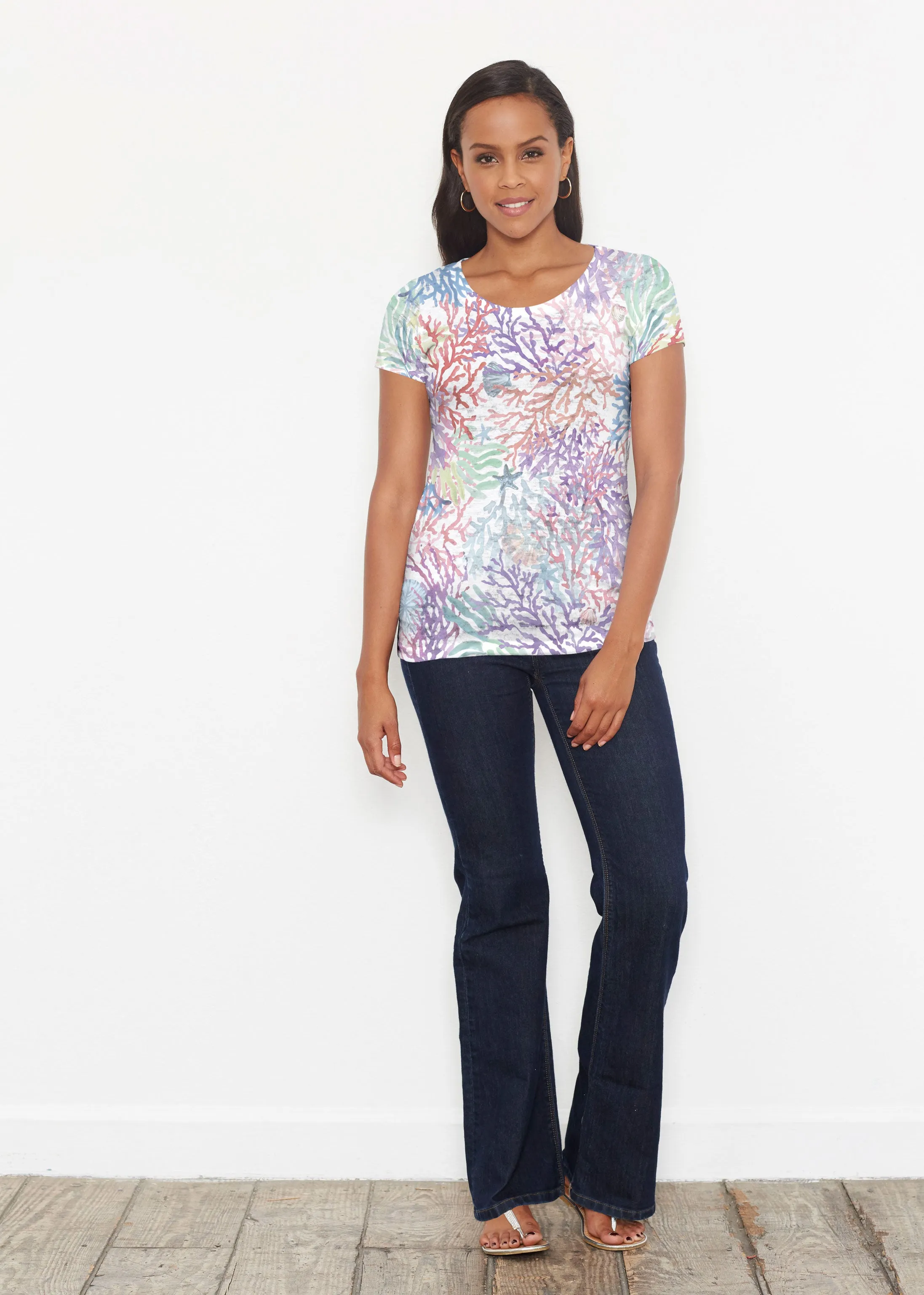Tropic Coral (8112) ~ Short Sleeve Scoop Shirt
