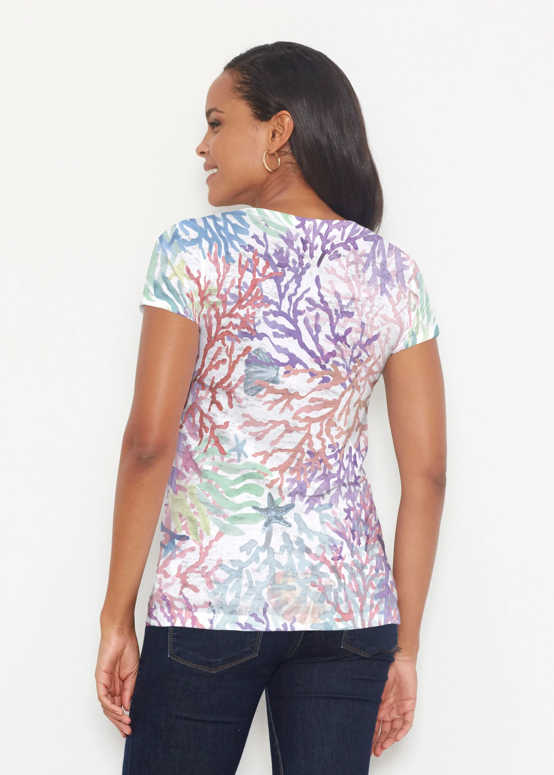Tropic Coral (8112) ~ Short Sleeve Scoop Shirt