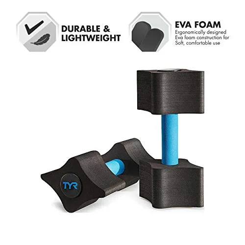TYR Aquatic Resistance Dumbbells,All(Black-Blue)