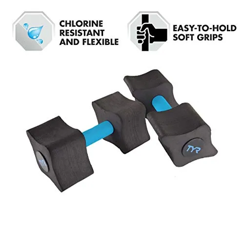 TYR Aquatic Resistance Dumbbells,All(Black-Blue)