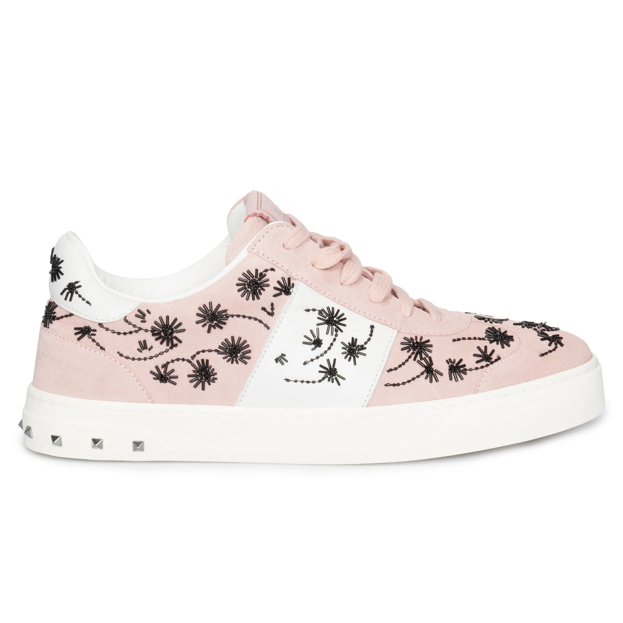 Valentino Flycrew Embroidered Sneaker in Pink