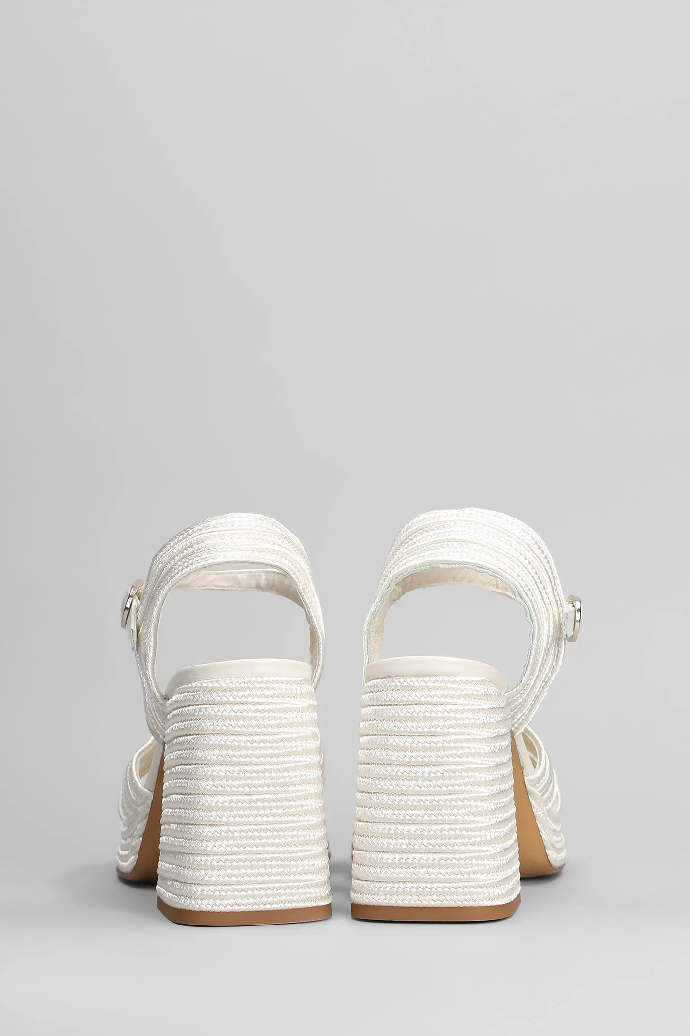 Valle-142 Sandals in white fabric