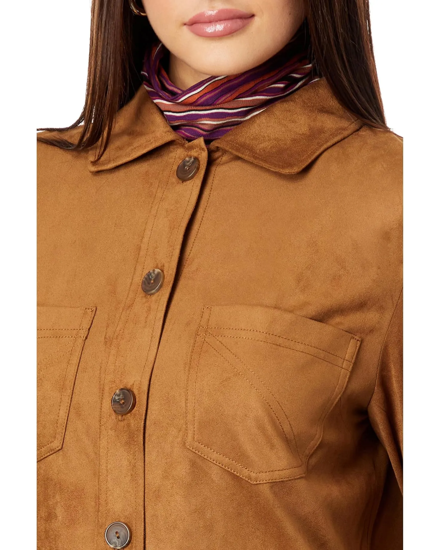 Vegan Suede Long Sleeve Shacket