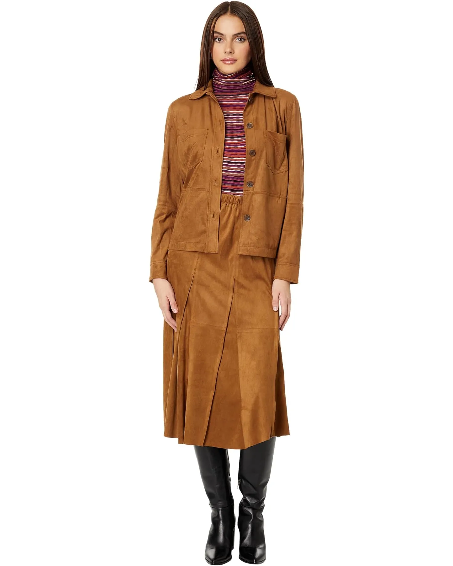Vegan Suede Long Sleeve Shacket