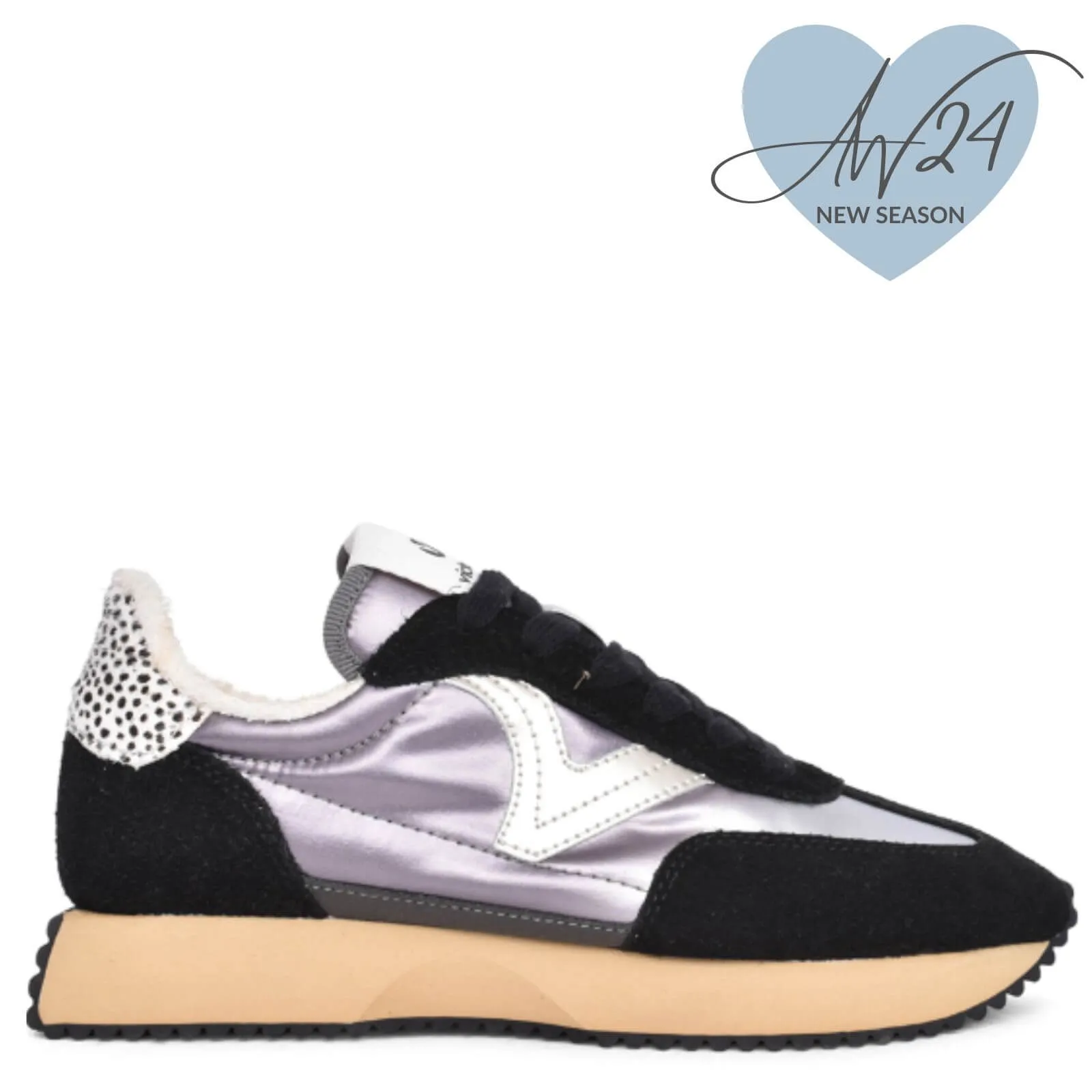 Victoria Cosmos Nylon/Suede Sneakers - Black