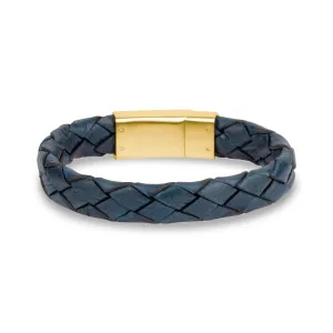 Vintage Rustic Blue Leather Bracelet
