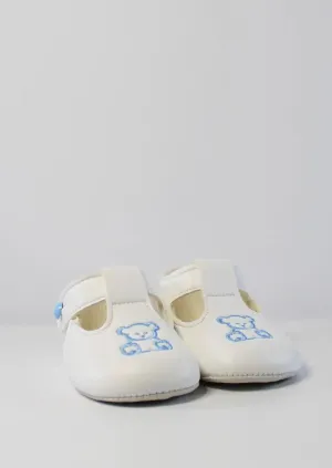 White Teddy Motif Shoes