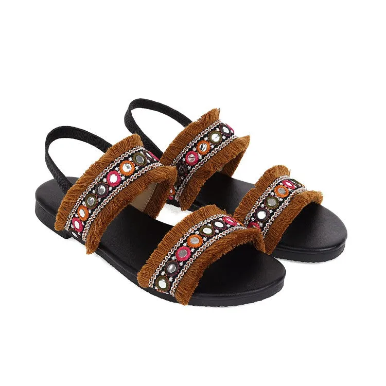 Women's Bohemia Tassel Round Toe Flat Sandals