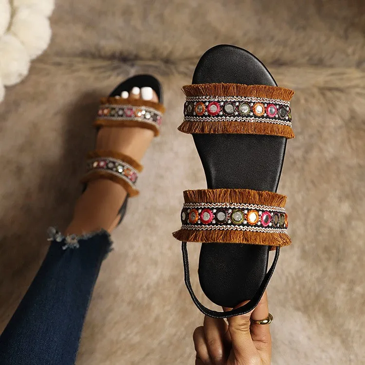 Women's Bohemia Tassel Round Toe Flat Sandals